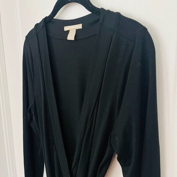 Banana Republic Classic Black Long Sleeve Rayon Wrap Dress - Picture 4 of 14